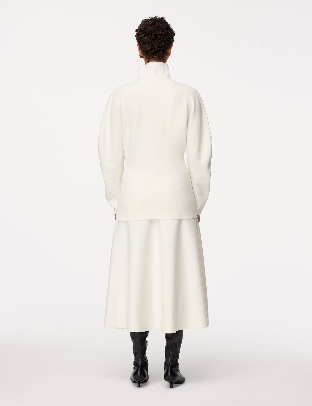 Another Tomorrow Merino Wool Knit Turtleneck in Off White – Wool Women's Knitwear