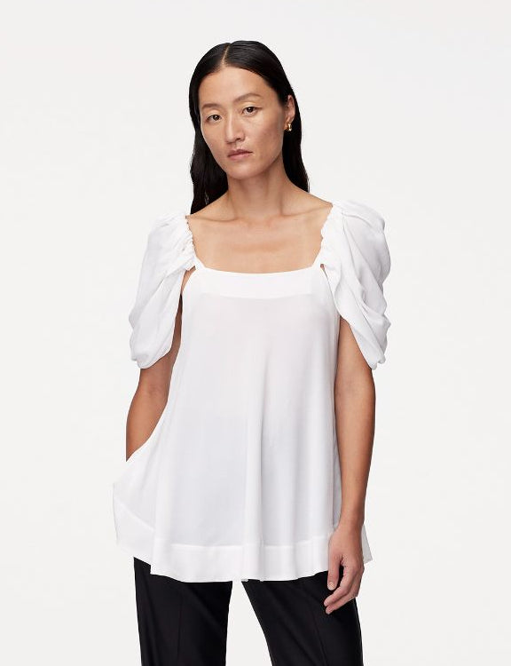 Tulip Sleeve Blouse | White