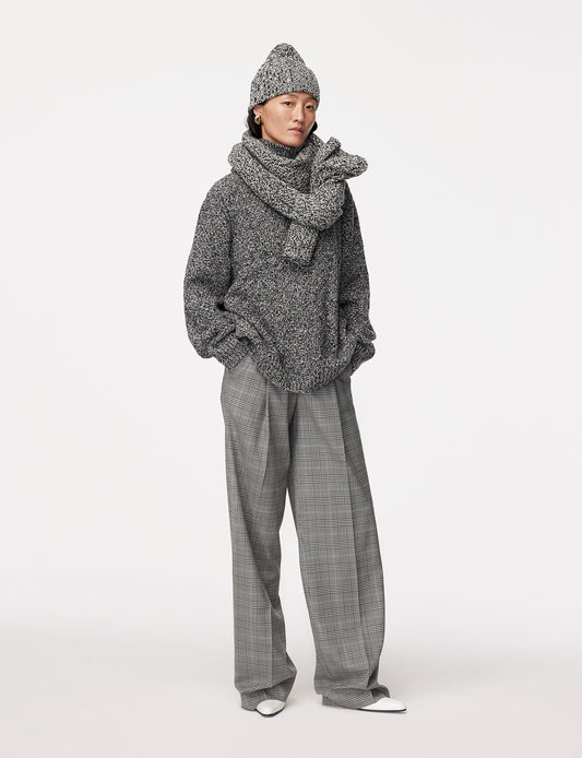 Another Tomorrow Cashmere Scarf in Black/Ivory – Cashmere