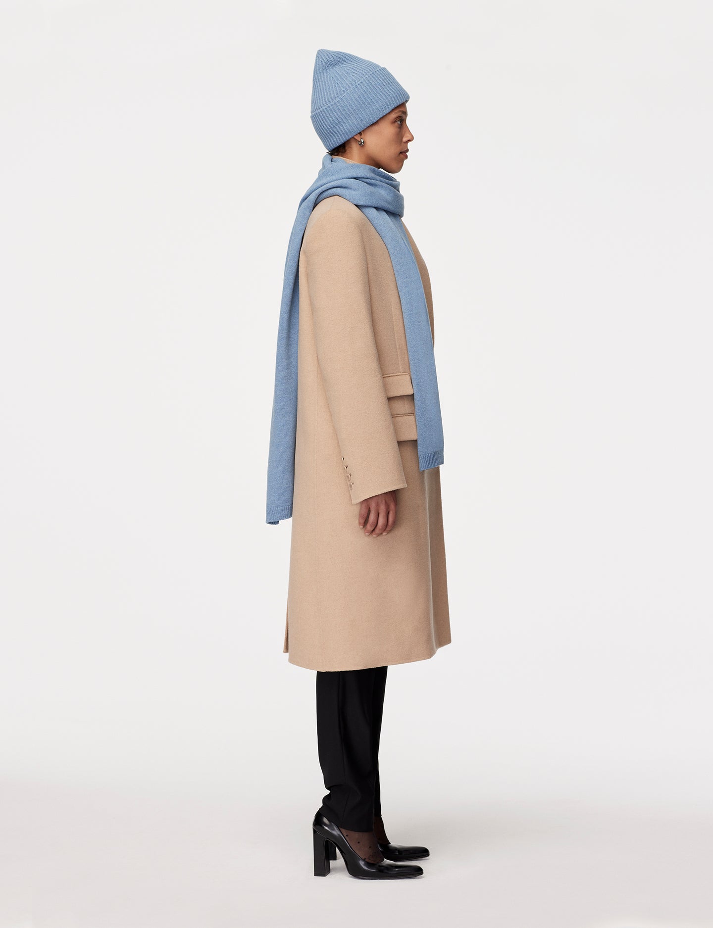 Another Tomorrow Cashmere Beanie in Cornflower – Cashmere