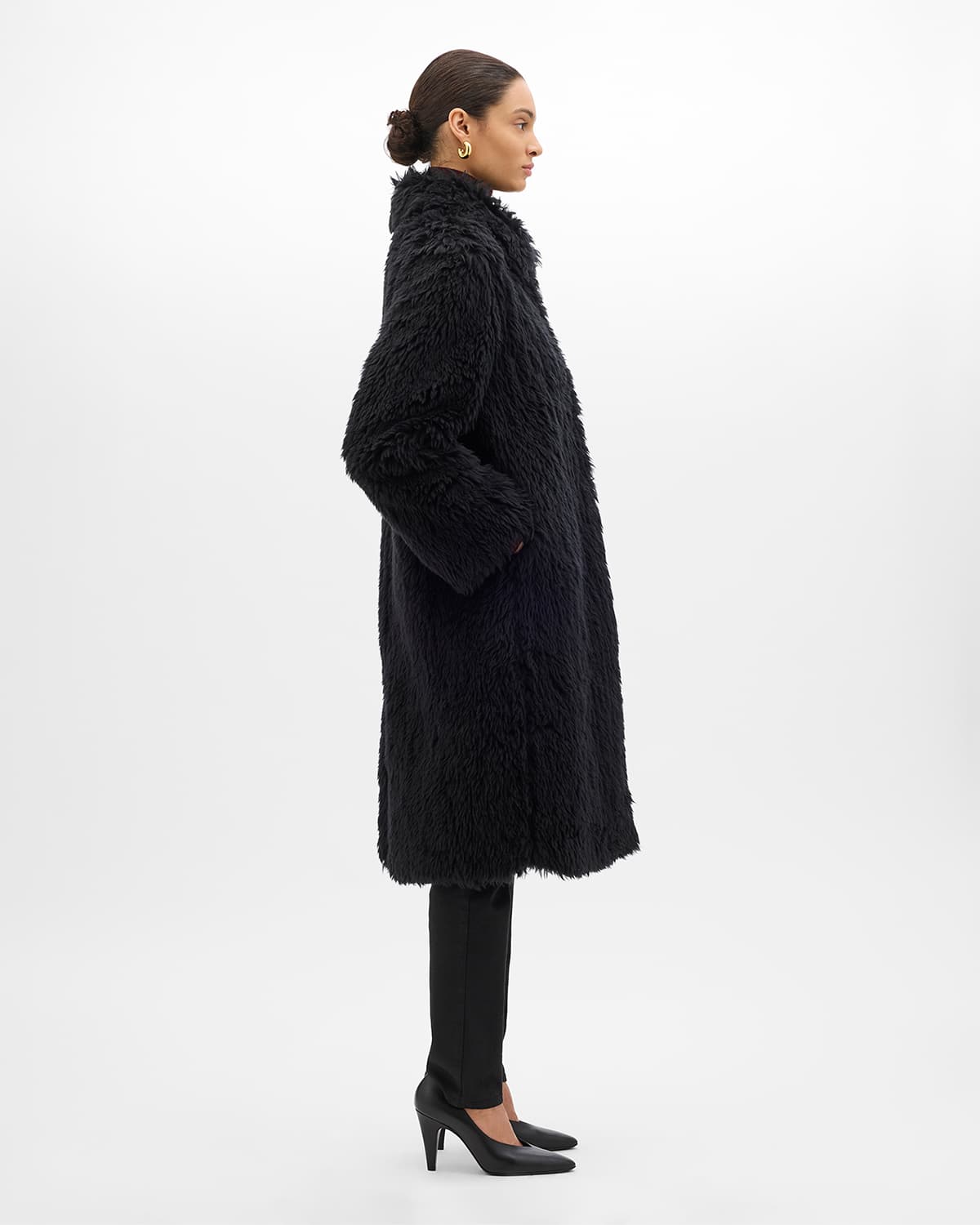 Fur Balmacaan | Black