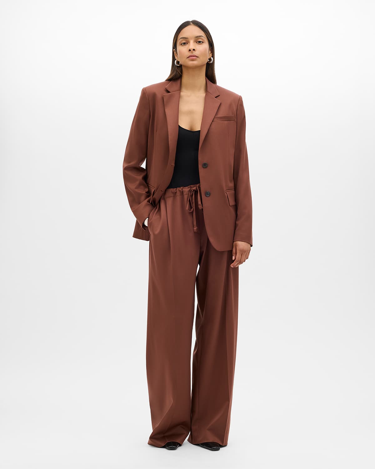 Wool Relaxed Blazer | Cinnamon