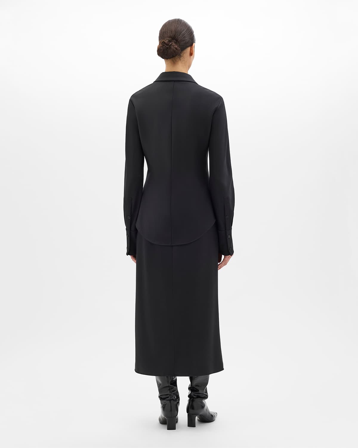 Wool Bias Shirt | Black
