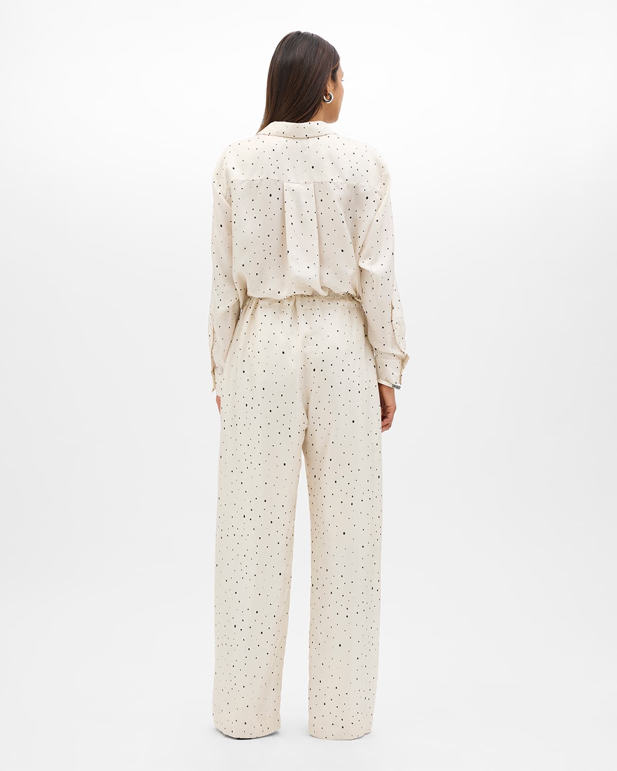 Silk Polka Dot Pant | Cream/Black Dot