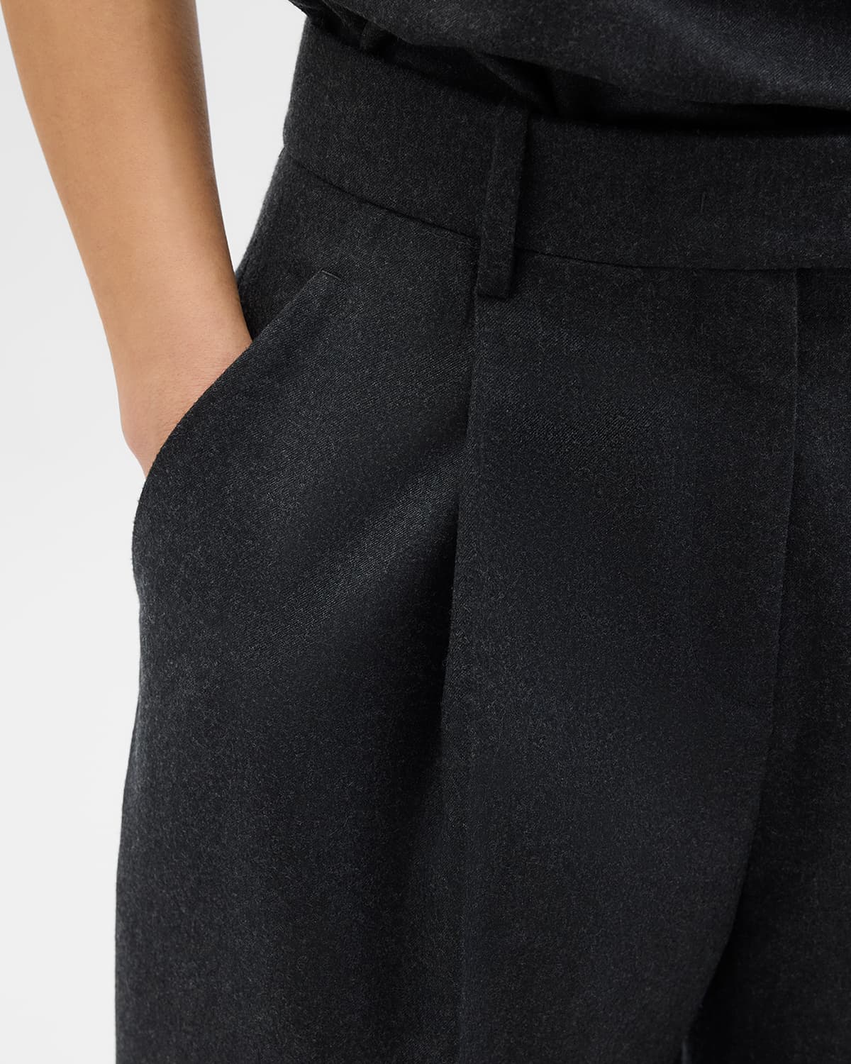 Relaxed Wide Leg Pant | Charcoal Melange