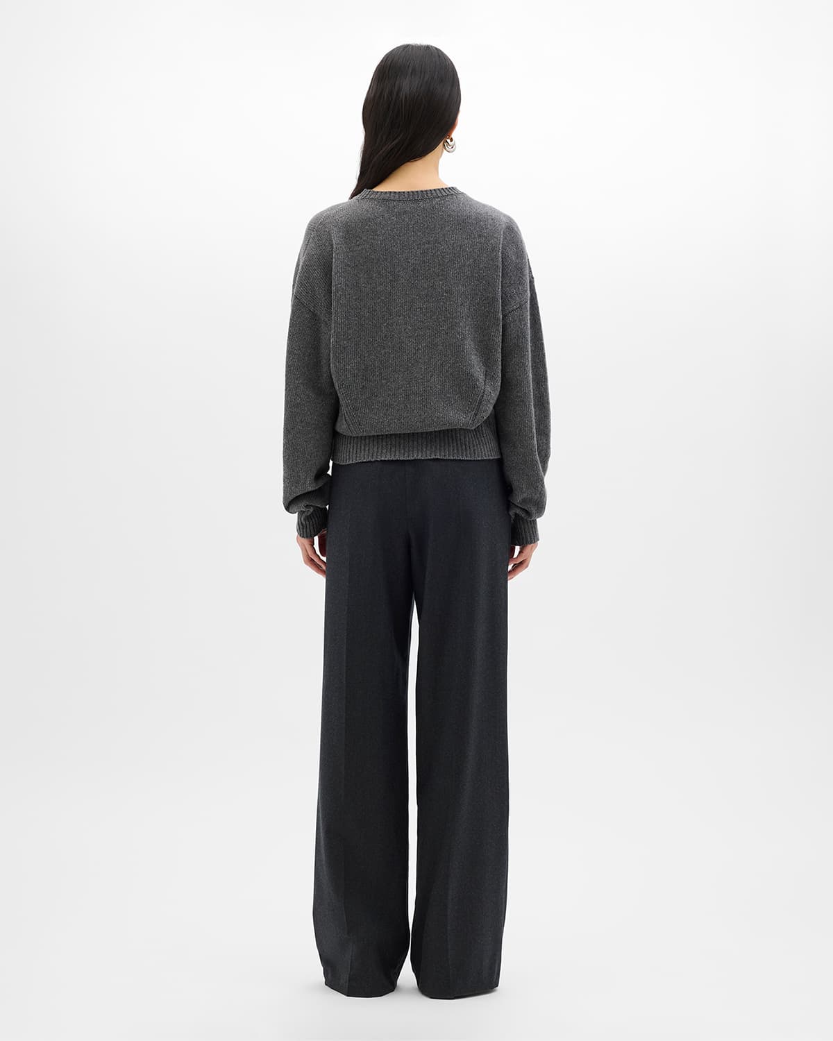 Merino Draped Knit | Grey Melange