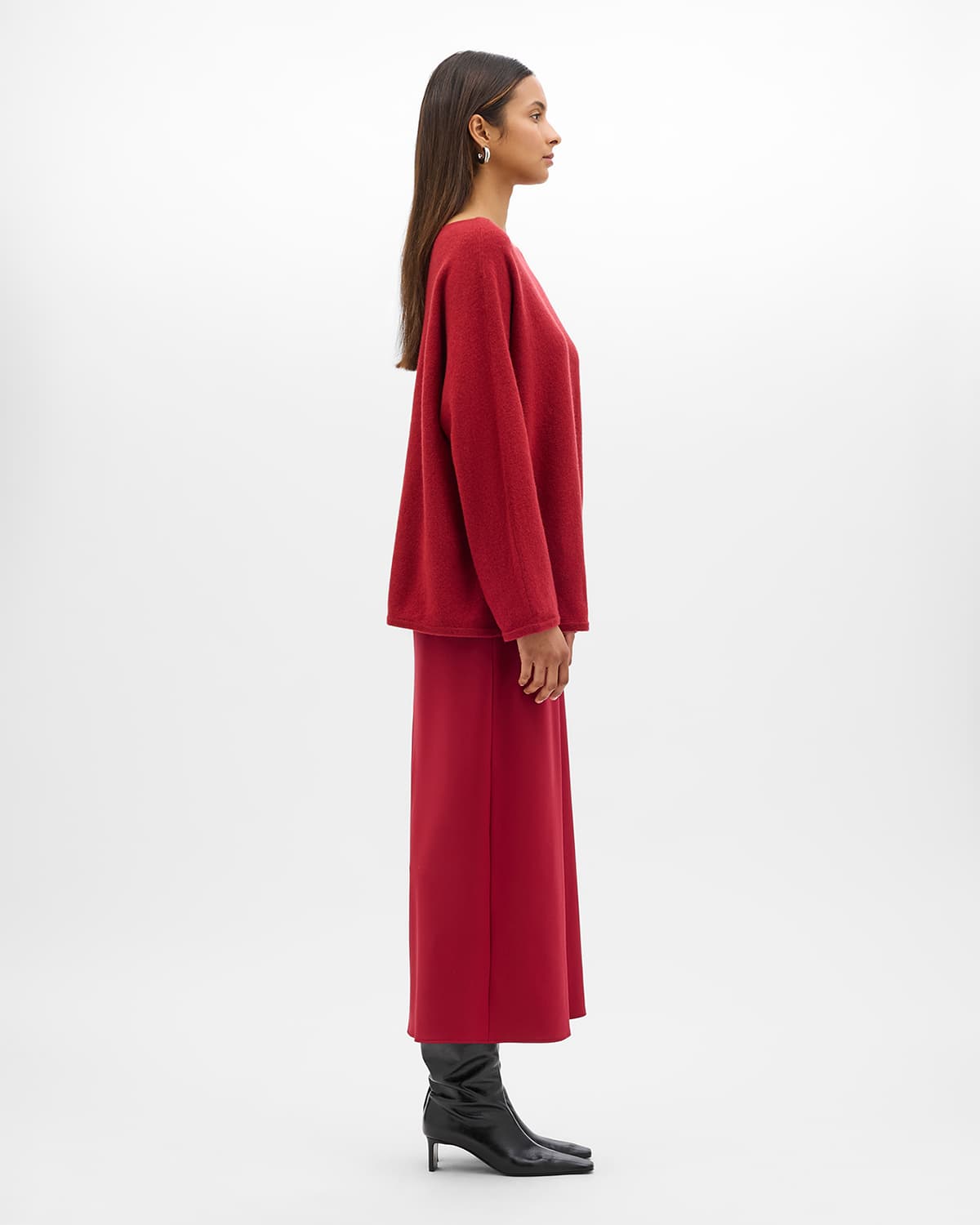 Merino Draped Knit | Pinot Noir