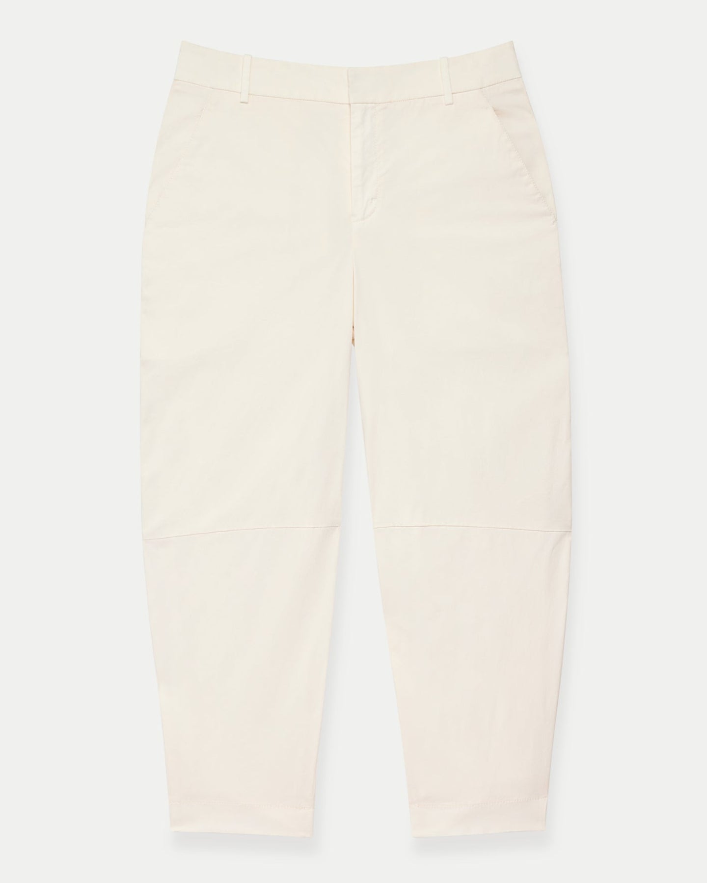 Another Tomorrow Curved Chino in Off White – Cotton Women's Trousers