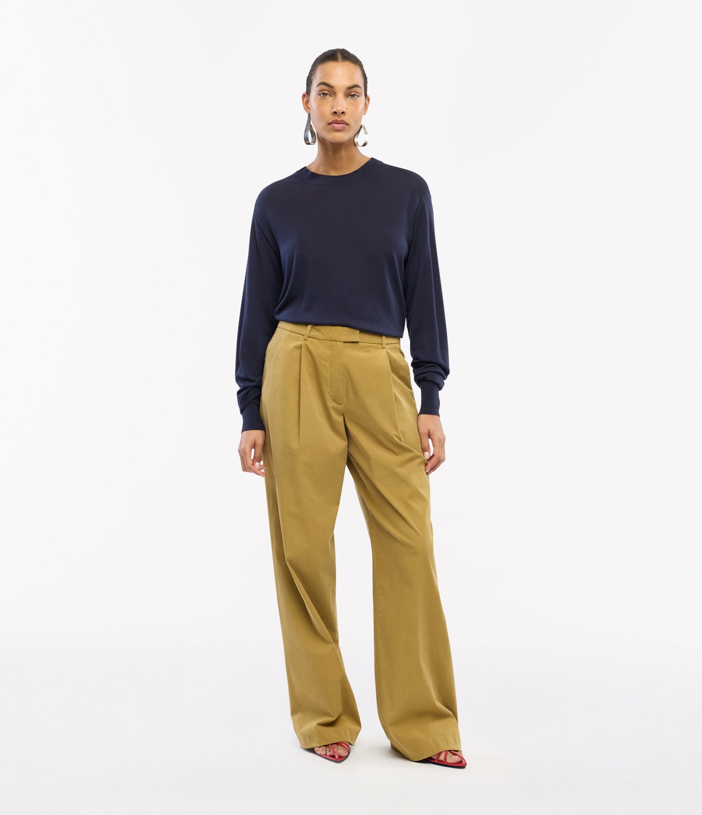 Another Tomorrow Featherweight Crew in Indigo – Wool