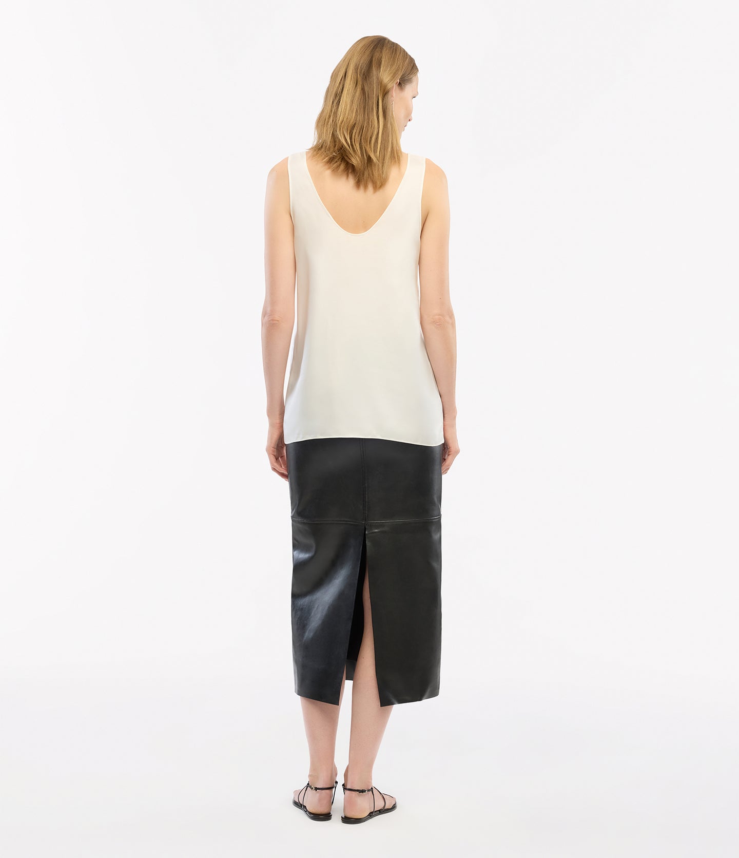Another Tomorrow Silk Tank in White – Silk Women's Top