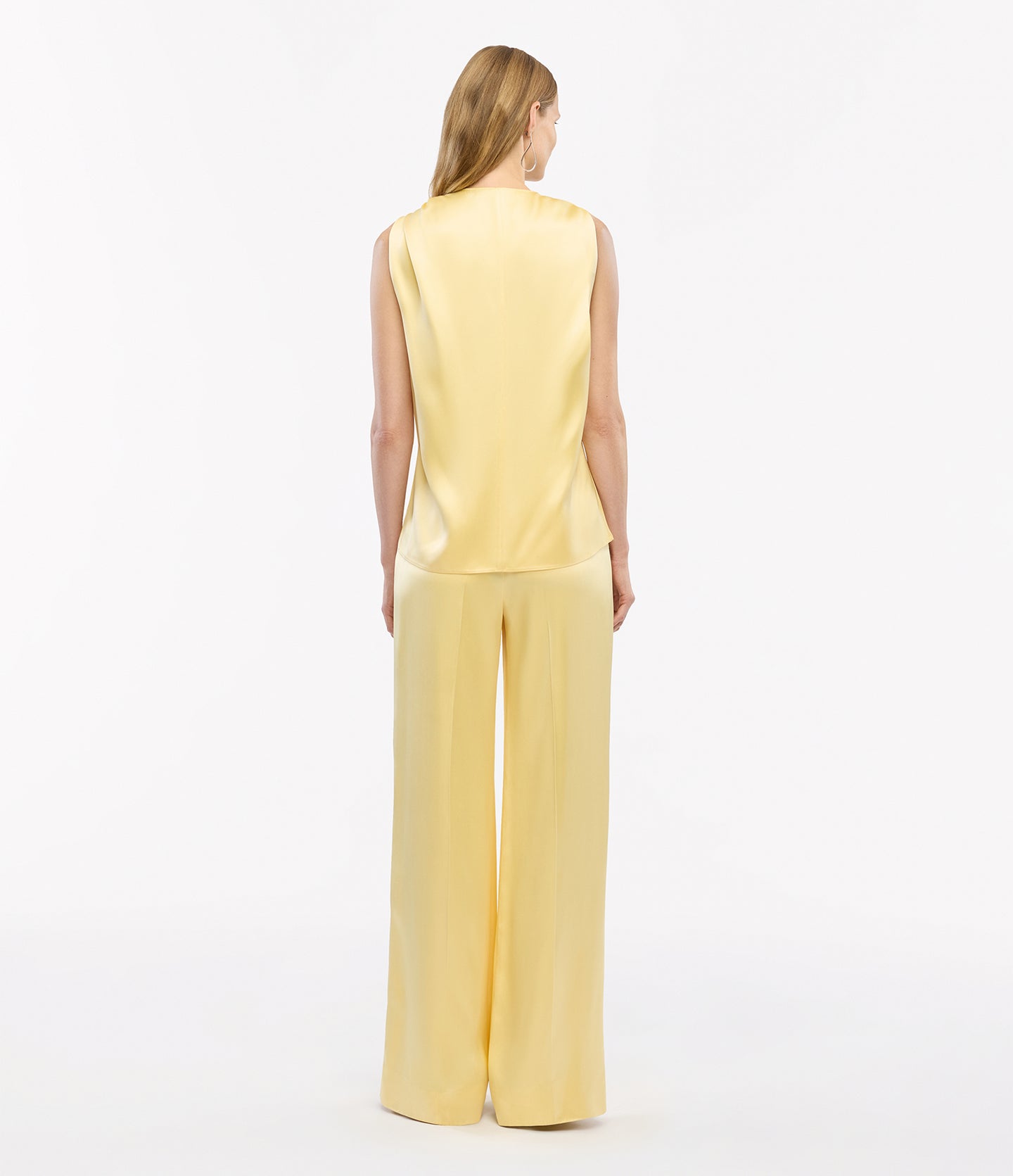 Another Tomorrow Twist Shoulder Top in Daffodil – Satin Women's Top