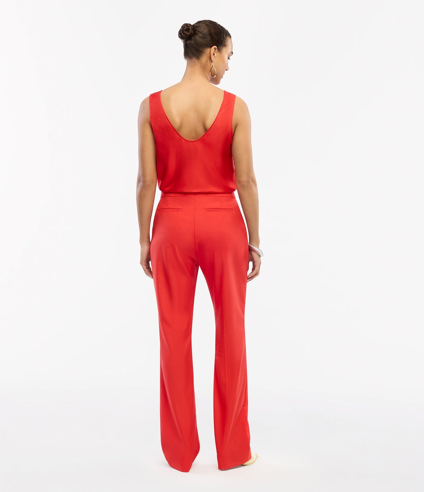 Another Tomorrow Classic Trouser in Fire Red – Wool Women's Trousers