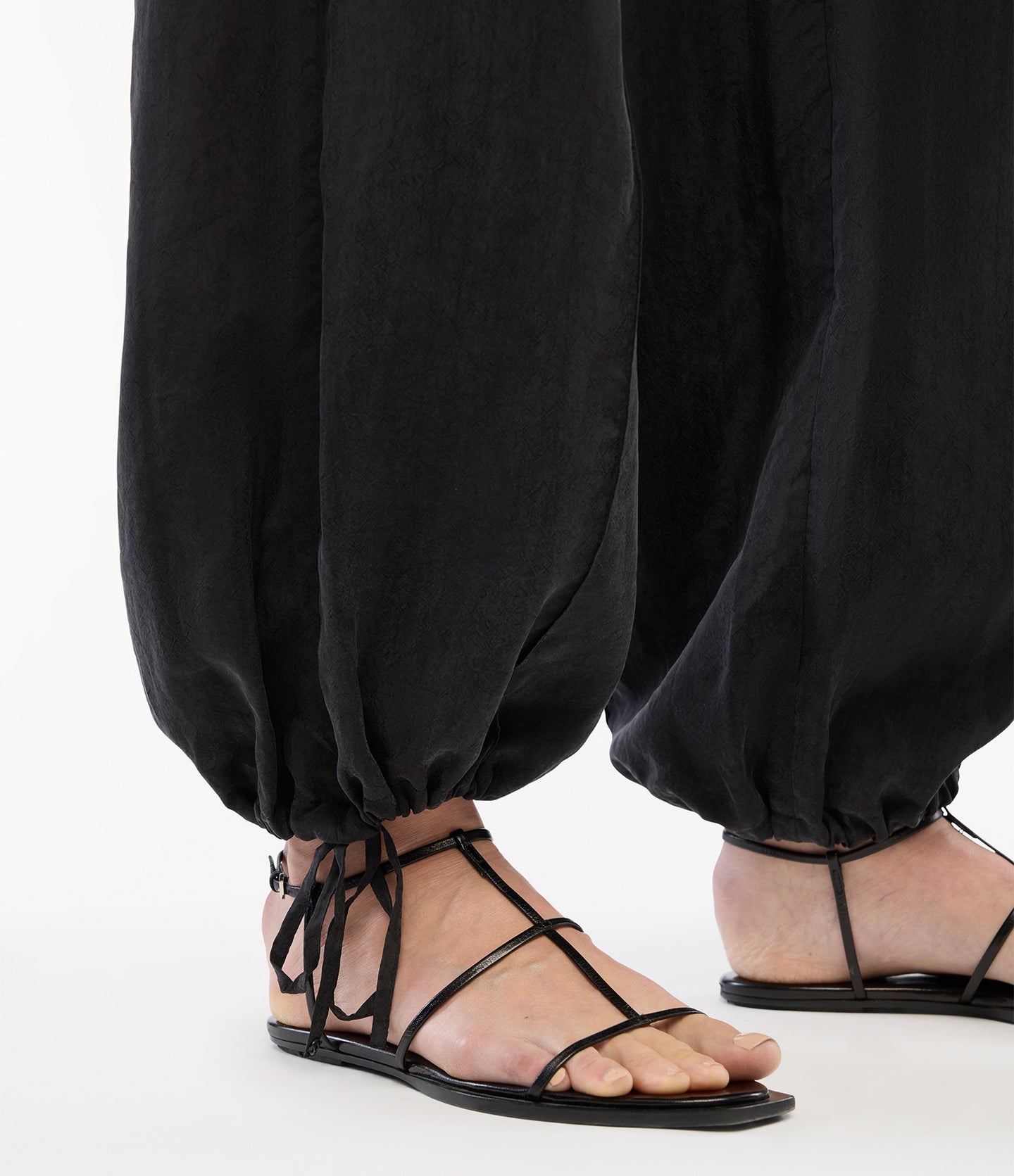 Another Tomorrow Drawstring Track Pant in Black – Lyocell Women's Trousers