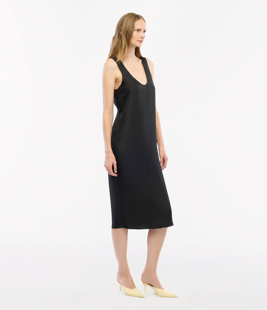 Another Tomorrow Silk Tank Dress in Black – Silk Women's Dress