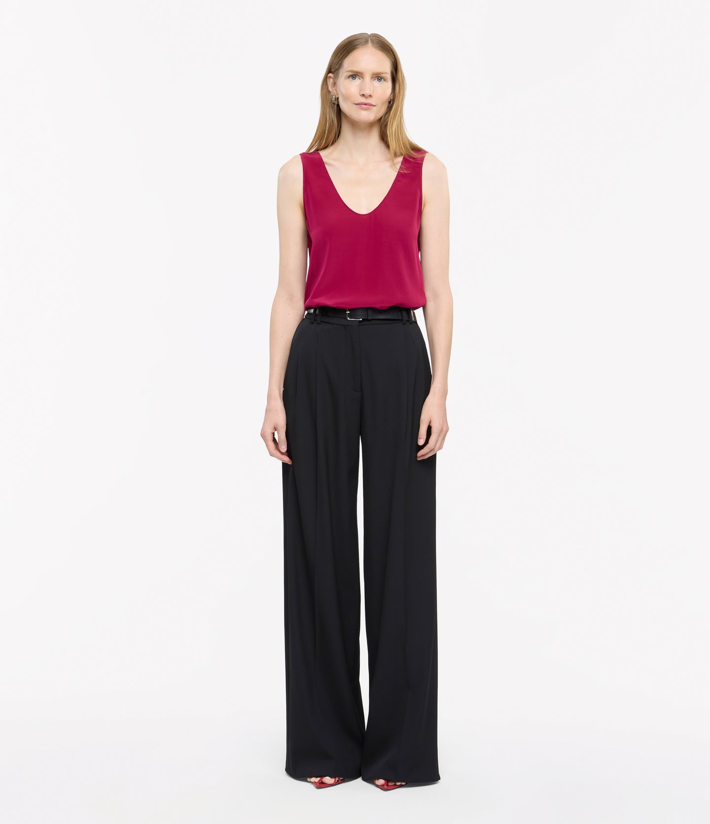 Another Tomorrow Silk Tank in Magenta – Silk Women's Top