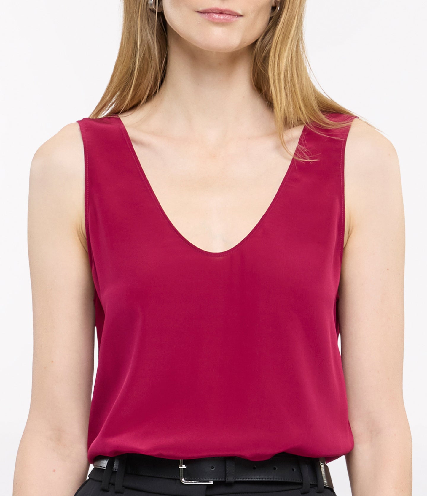 Another Tomorrow Silk Tank in Magenta – Silk Women's Top