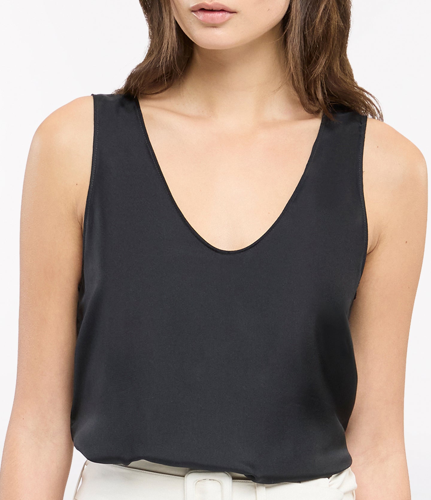 Silk Tank | Black in black