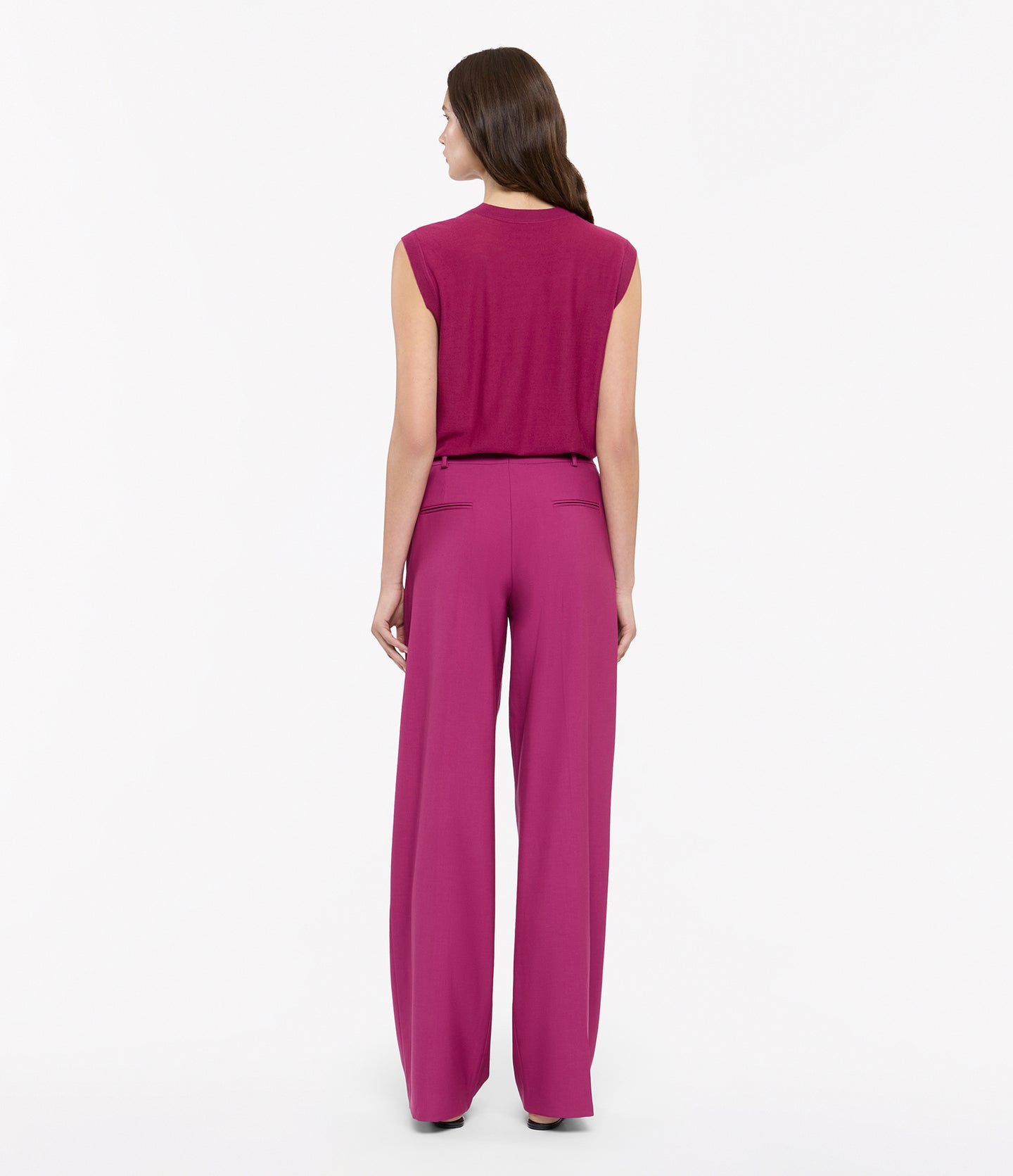 Another Tomorrow Featherweight Shell in Magenta – Wool Women's Top