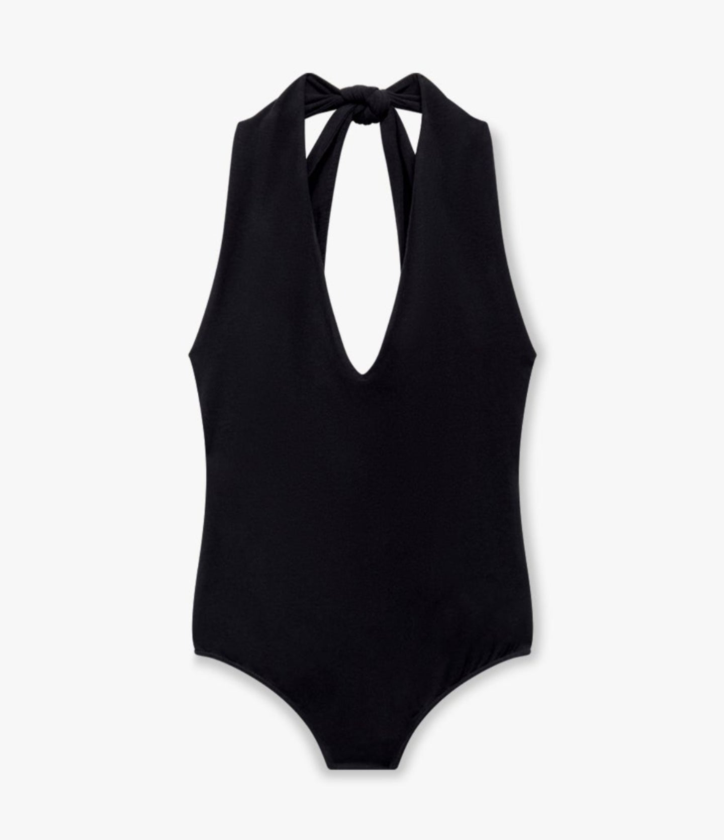 Another Tomorrow Halter Bodysuit in Black – Cotton Women's Top