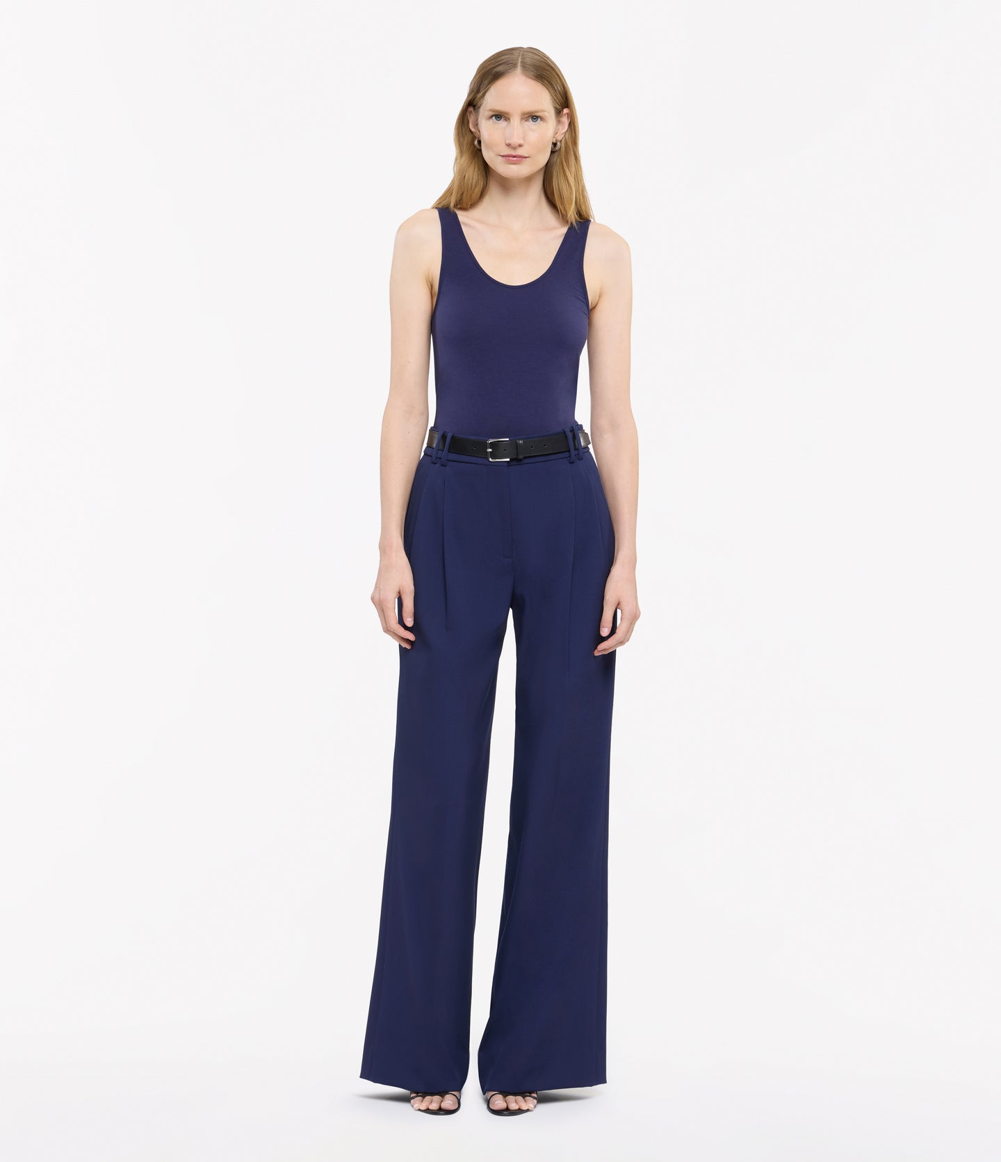 Another Tomorrow Slim Tank Top in Indigo – Cotton Women's Top
