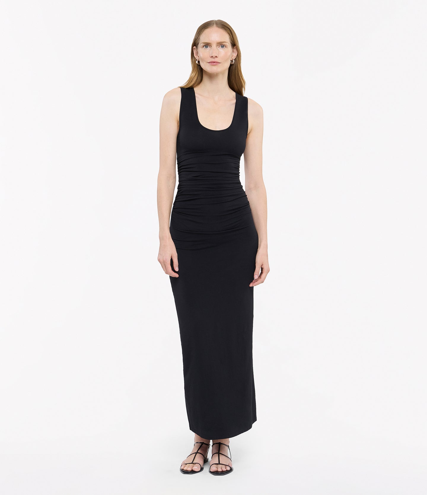 Ruched Tank Dress | Black in black
