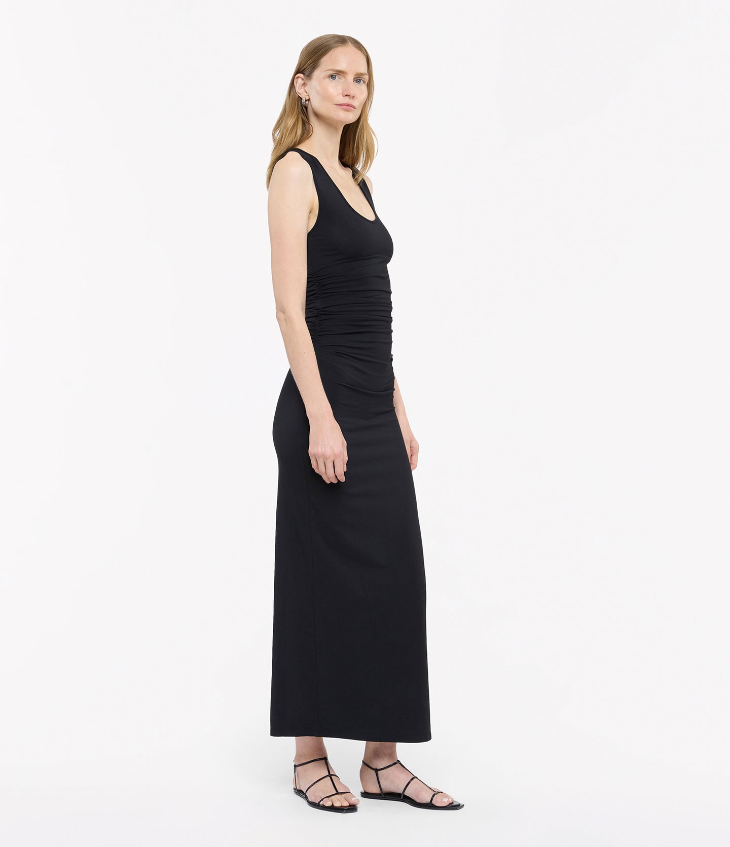 Ruched Tank Dress | Black in black