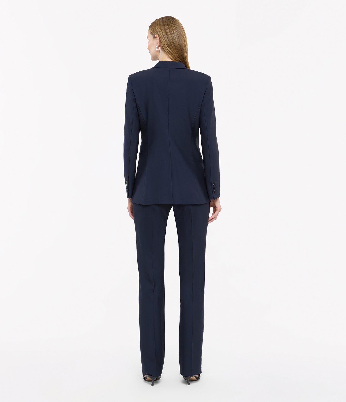 Another Tomorrow Single Button Jacket in Navy – Wool Women's Jacket