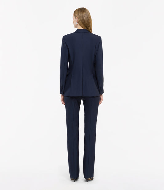 Another Tomorrow Double-Breasted Jacket in Navy – Wool Women's Jacket