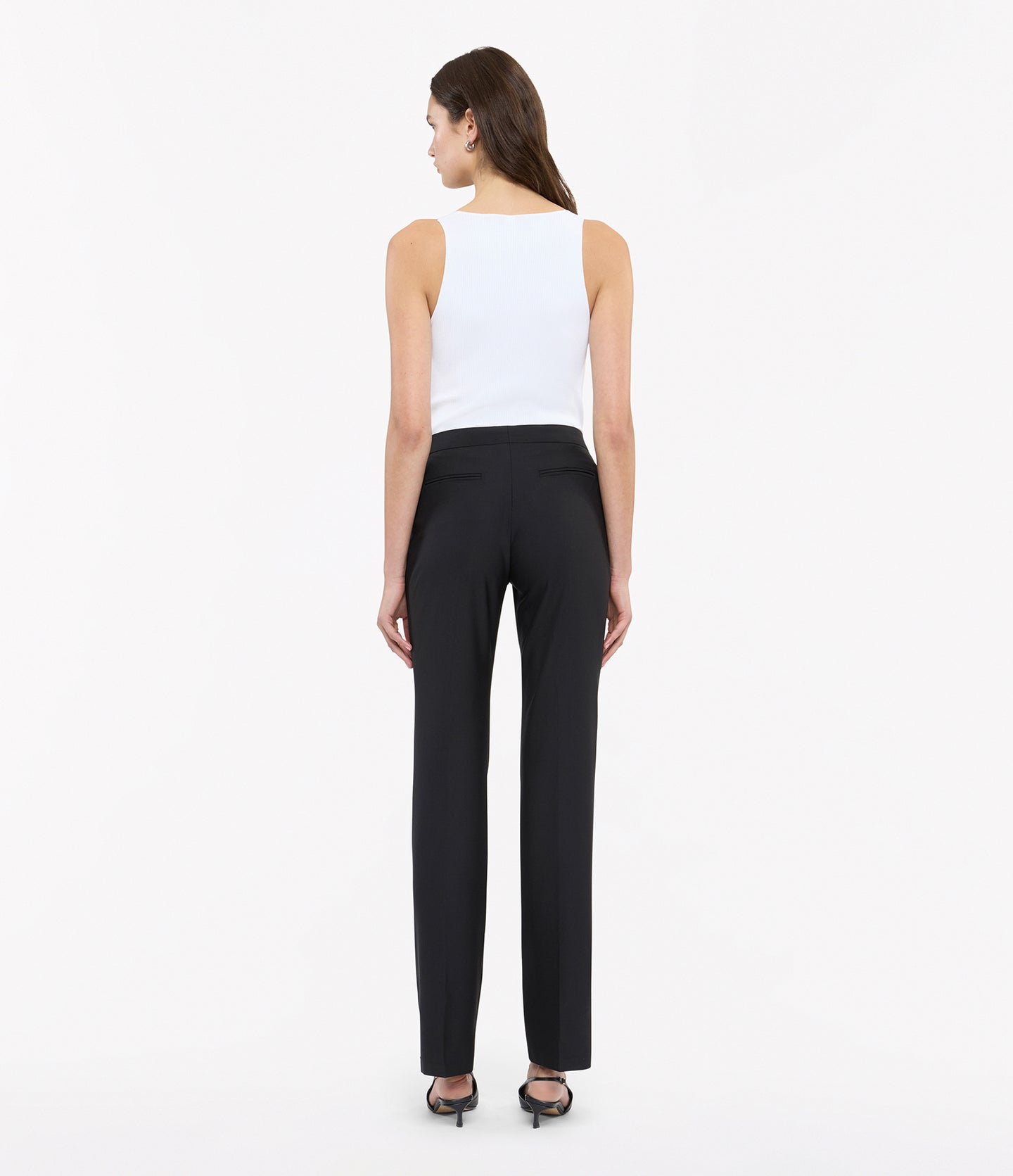 Another Tomorrow Classic Trouser in Black – Wool Women's Trousers