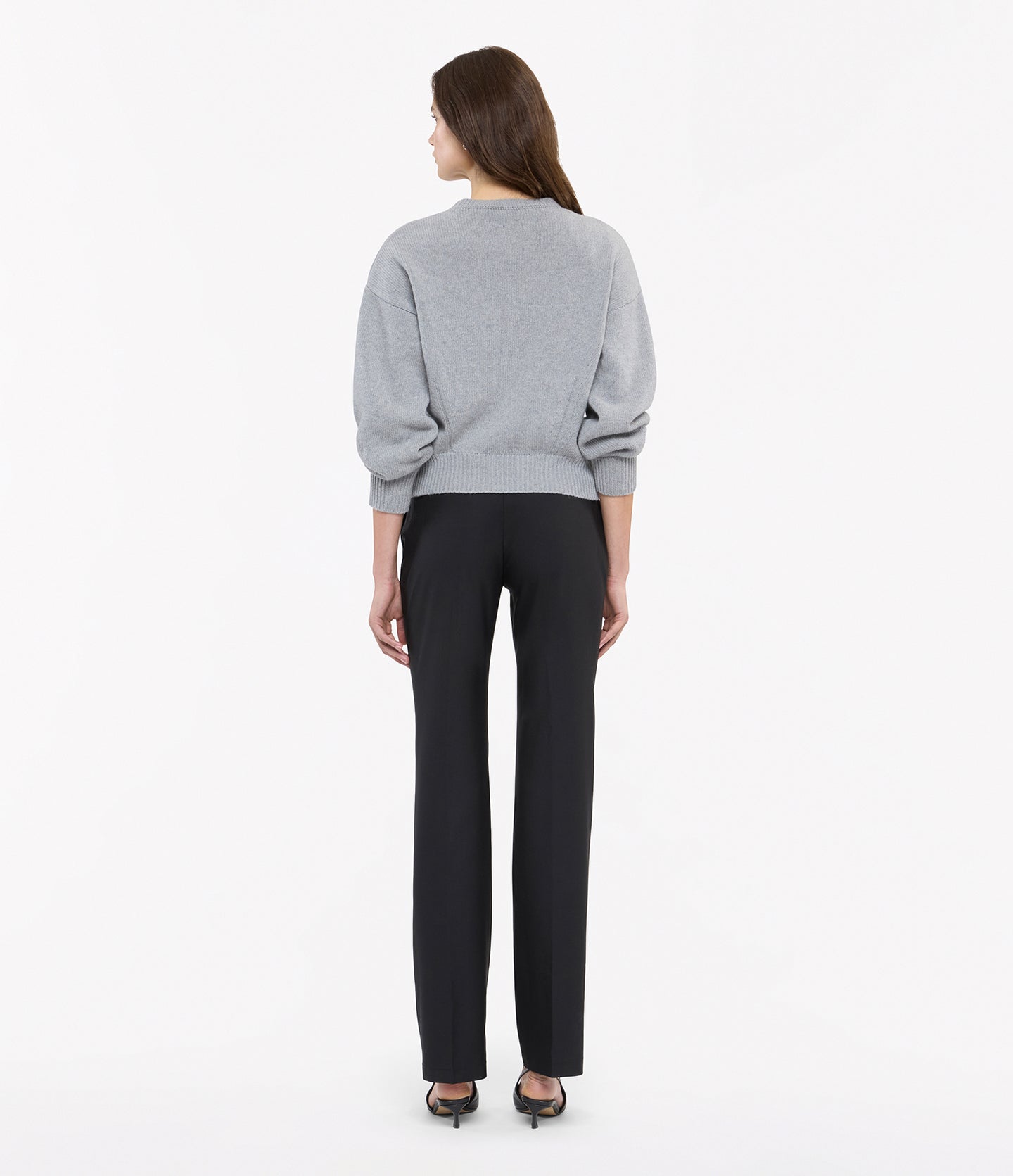 Another Tomorrow Cashmere Knit Sweatshirt in Heather Grey – Cashmere Women's Knitwear