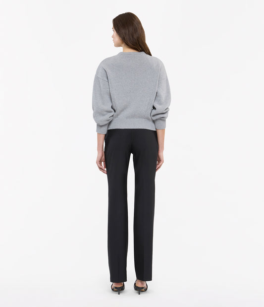 Another Tomorrow Cashmere Knit Sweatshirt in Heather Grey – Cashmere Women's Knitwear