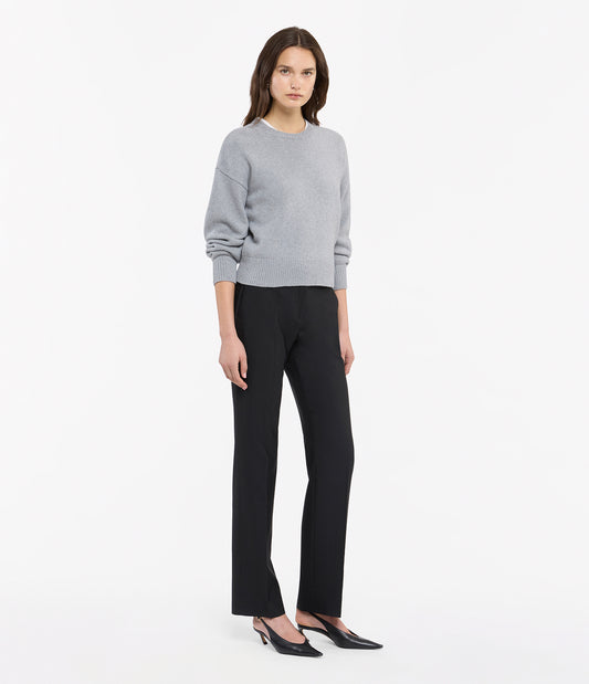 Another Tomorrow Cashmere Knit Sweatshirt in Heather Grey – Cashmere Women's Knitwear