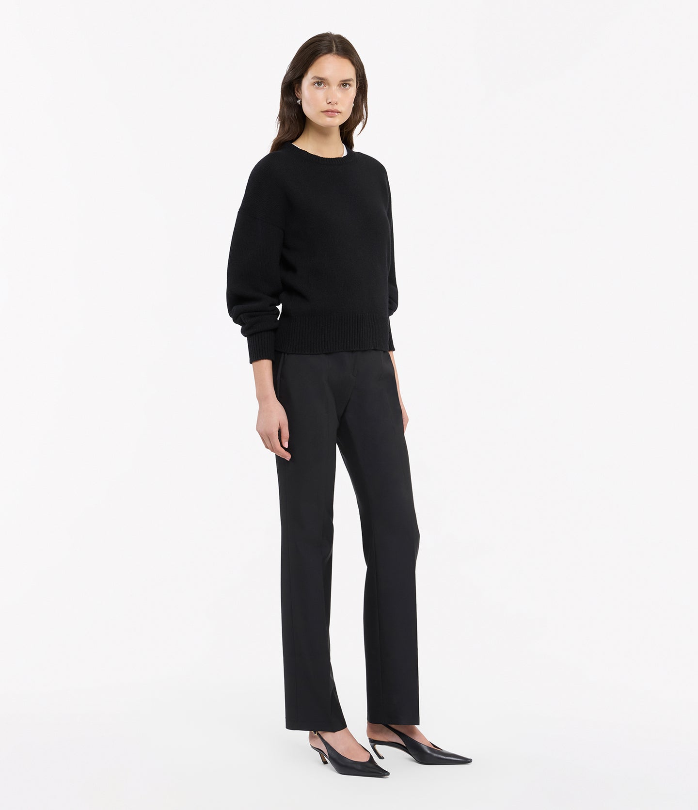 Cashmere Knit Sweatshirt | Black in black