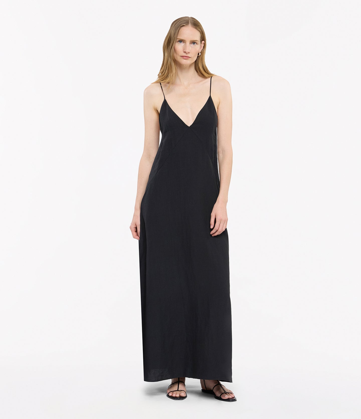 Seamed Slip Dress | Black in black