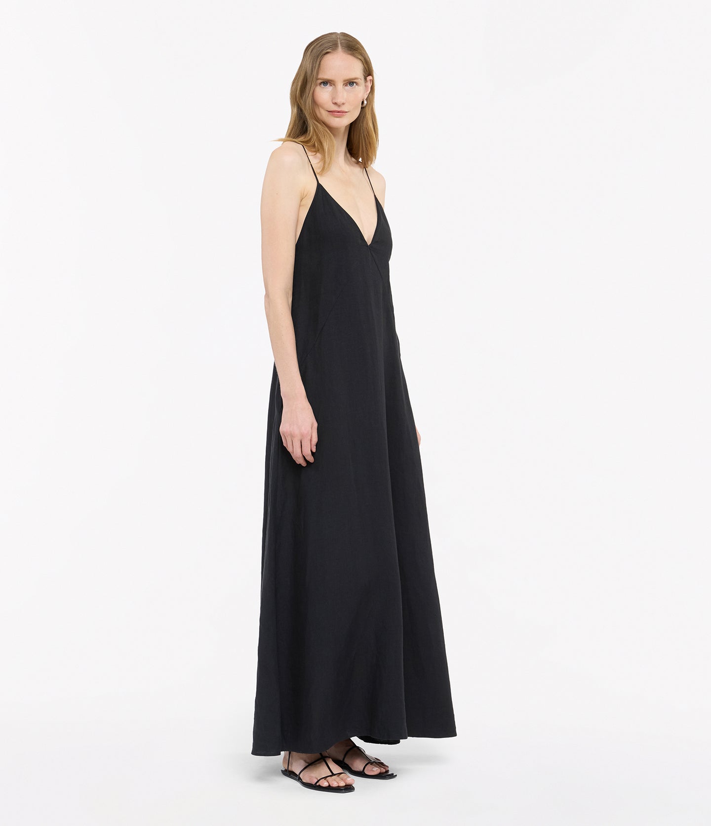 Seamed Slip Dress | Black in black