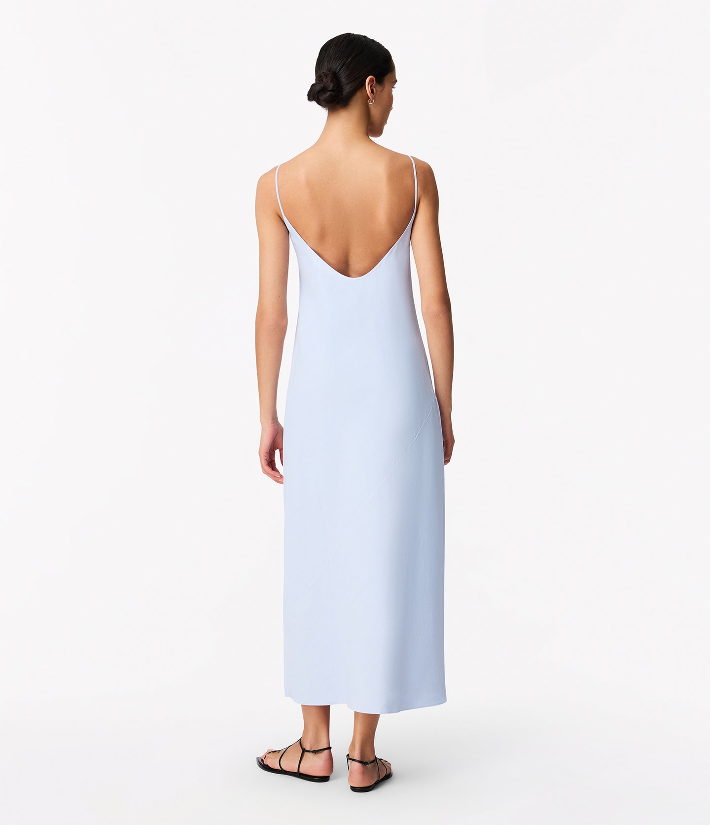Another Tomorrow Square Neck Slip Dress in French Blue – Viscose Women's Dress