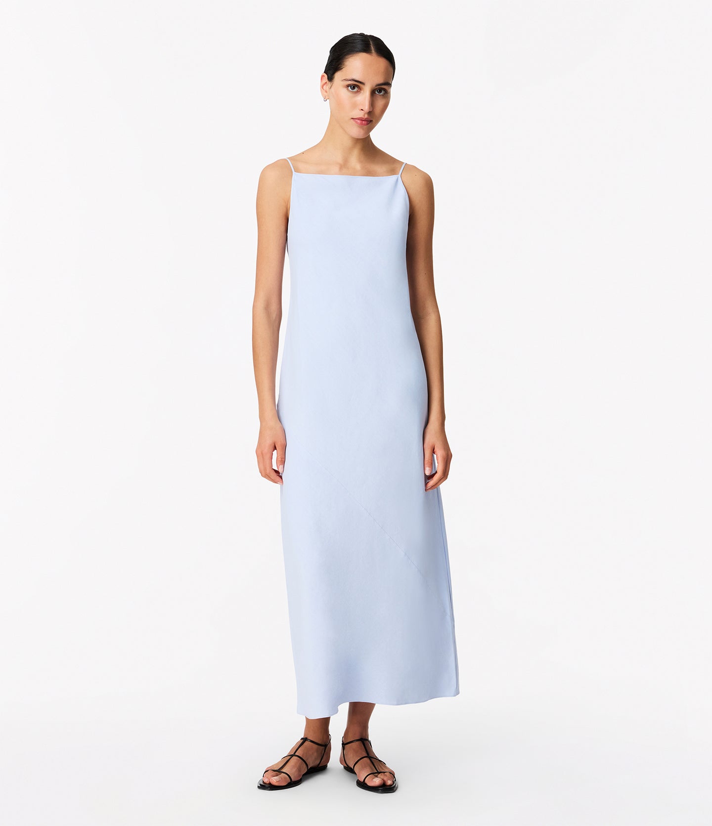 Another Tomorrow Square Neck Slip Dress in French Blue – Viscose Women's Dress