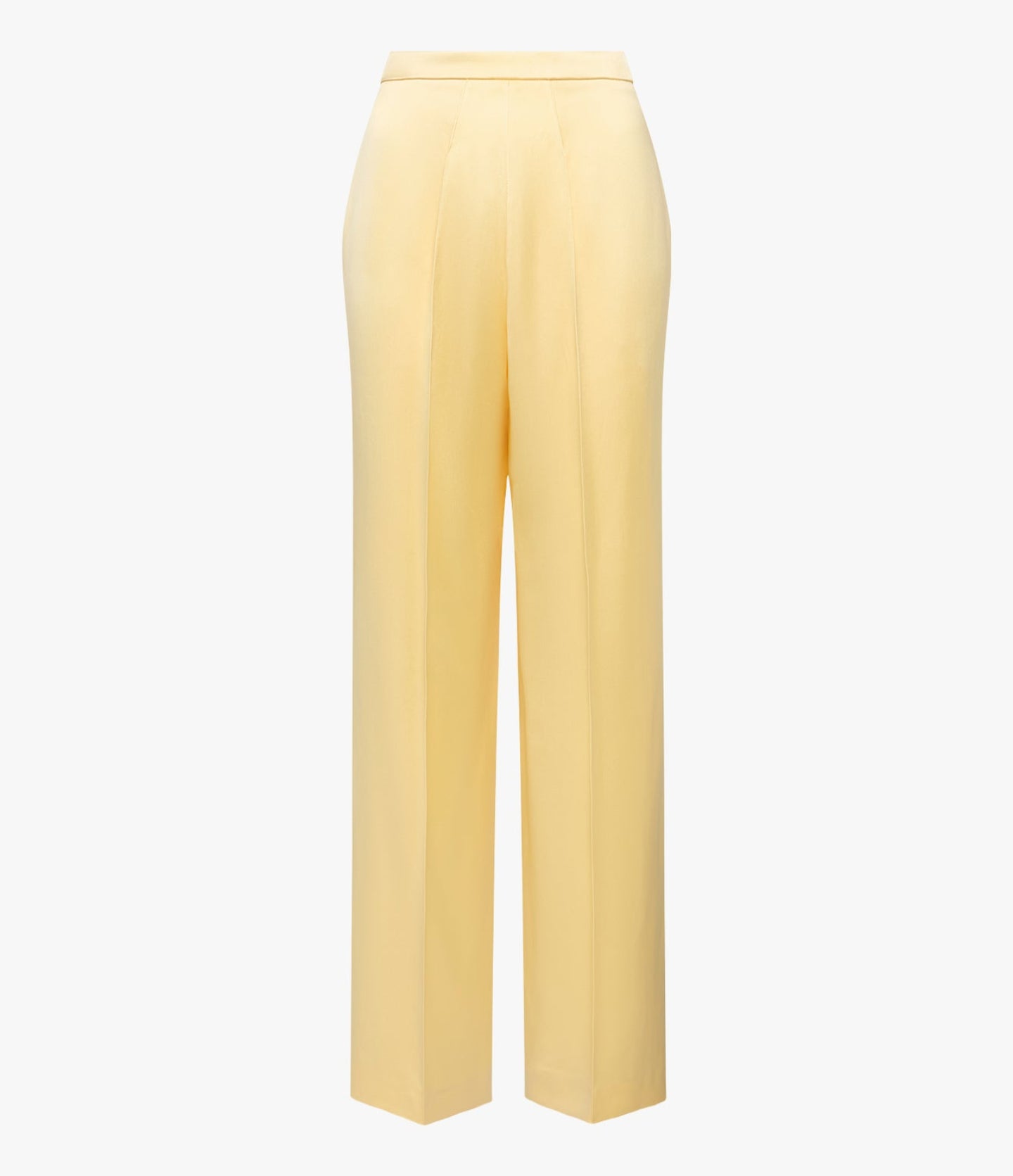 Another Tomorrow Pintuck Trouser in Daffodil – Satin Women's Trousers