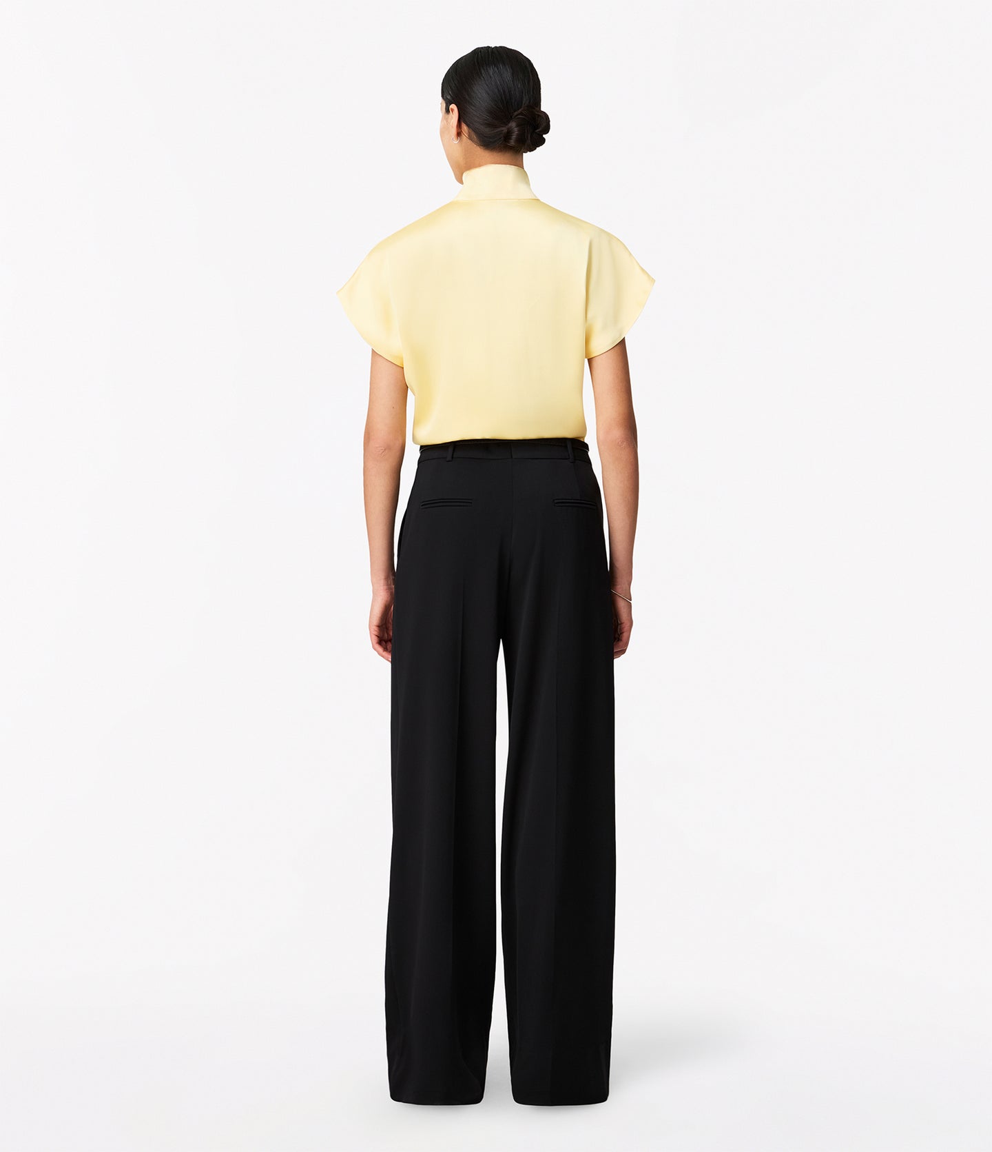 Mock Neck Buttoned Top | Daffodil in daffodil