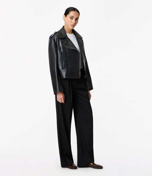 Another Tomorrow Moto Jacket in Black – Bio Leather Women's Jacket