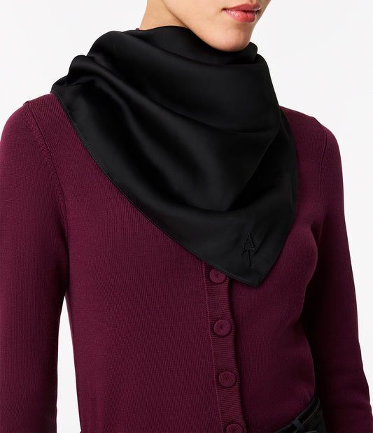 Another Tomorrow Satin Bandana in Black – Satin