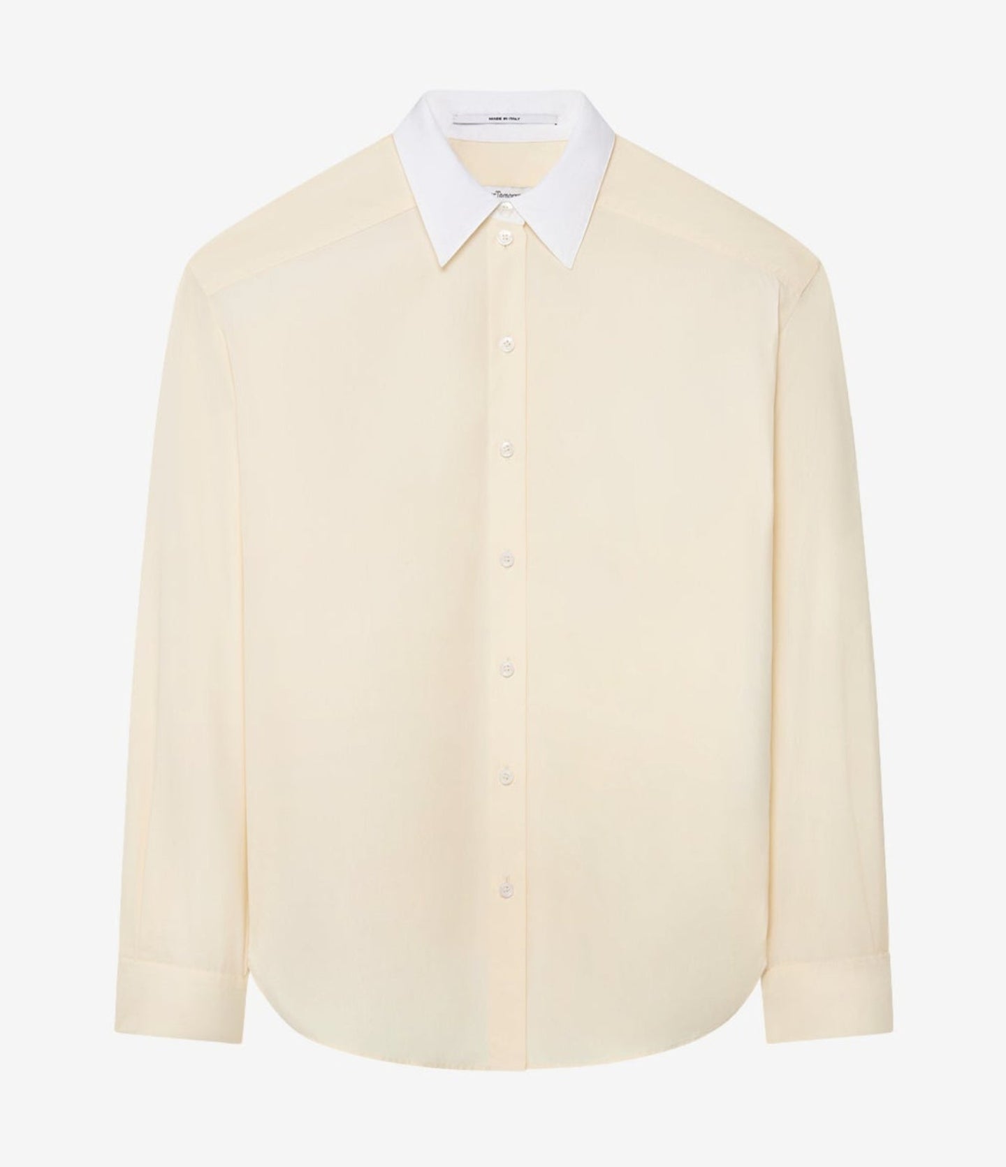 Another Tomorrow Pleat Back Poplin Shirt in Ecru – Cotton Women's Top