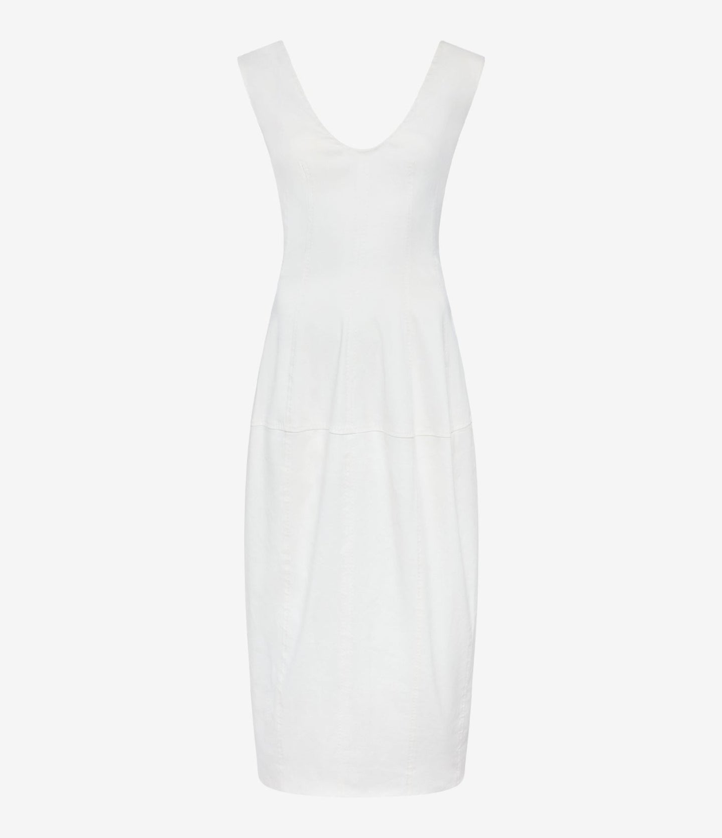 Another Tomorrow Seamed Dress in Off White – Viscose Women's Dress