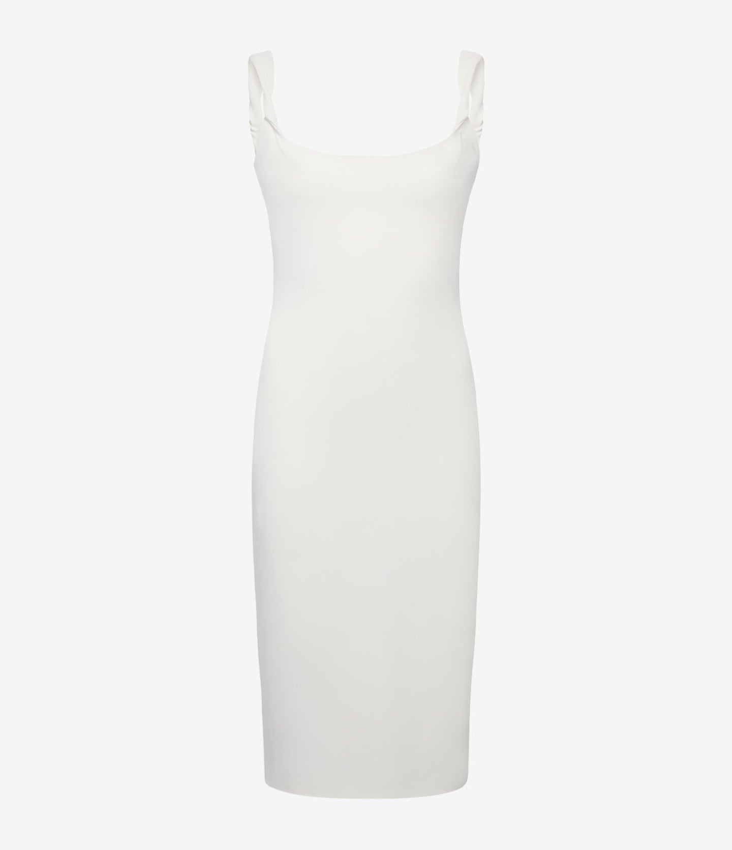 Another Tomorrow Twist Bias Dress in Off White – Crêpe Women's Dress