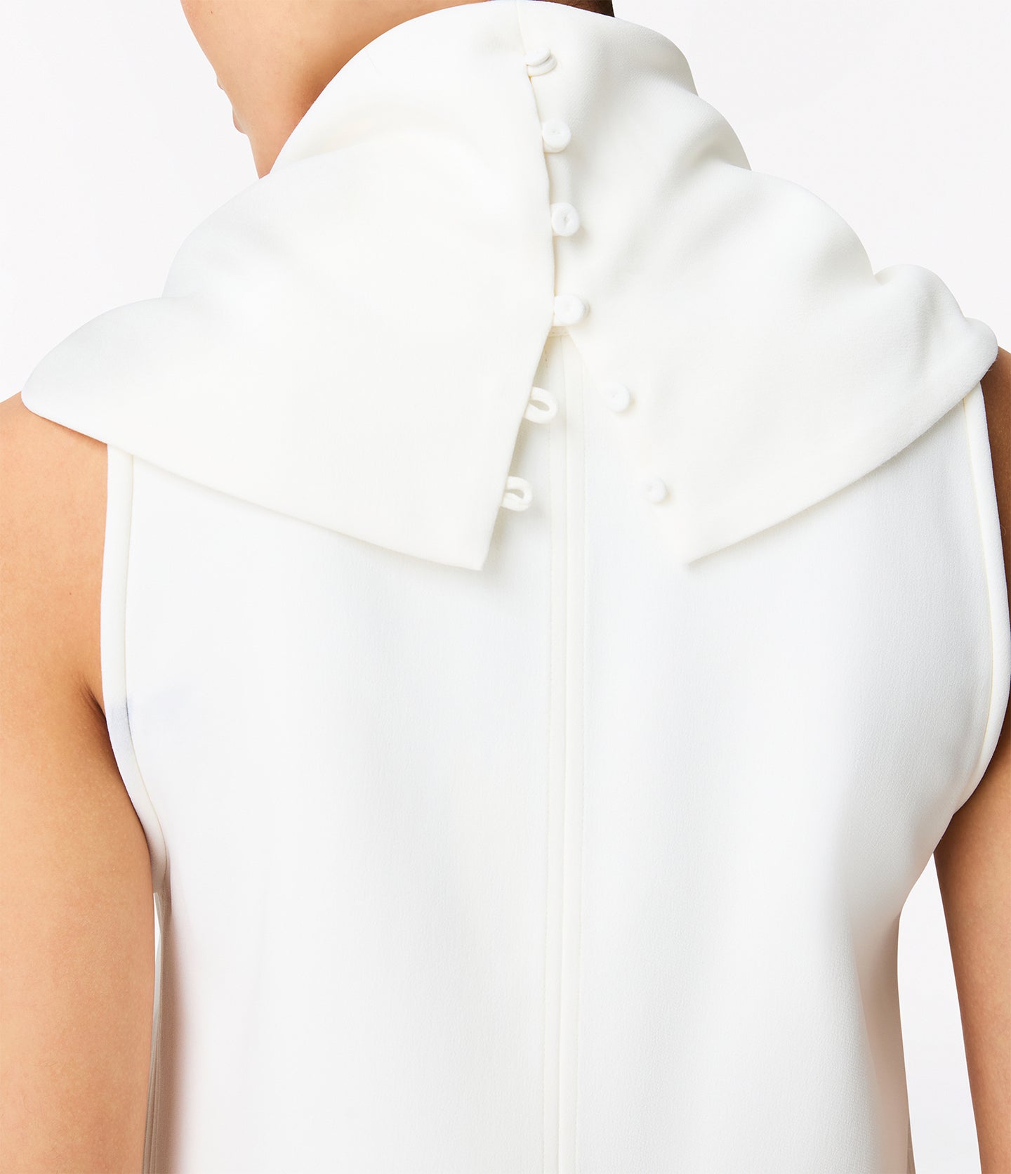 Another Tomorrow Cowl Neck Blouse in White – Crêpe Women's Top