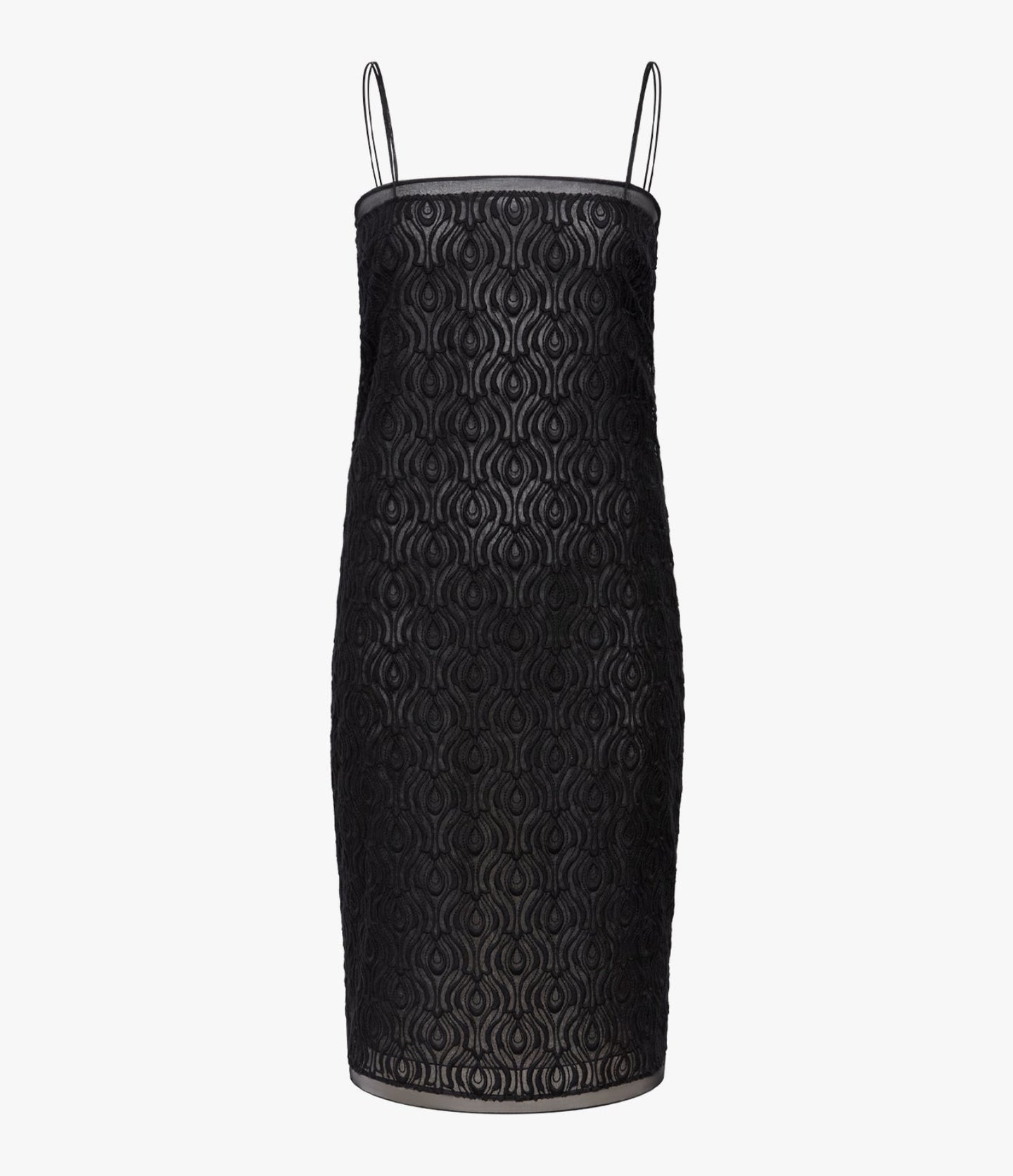 Another Tomorrow Silk Embroidered Dress in Black – Silk Women's Dress