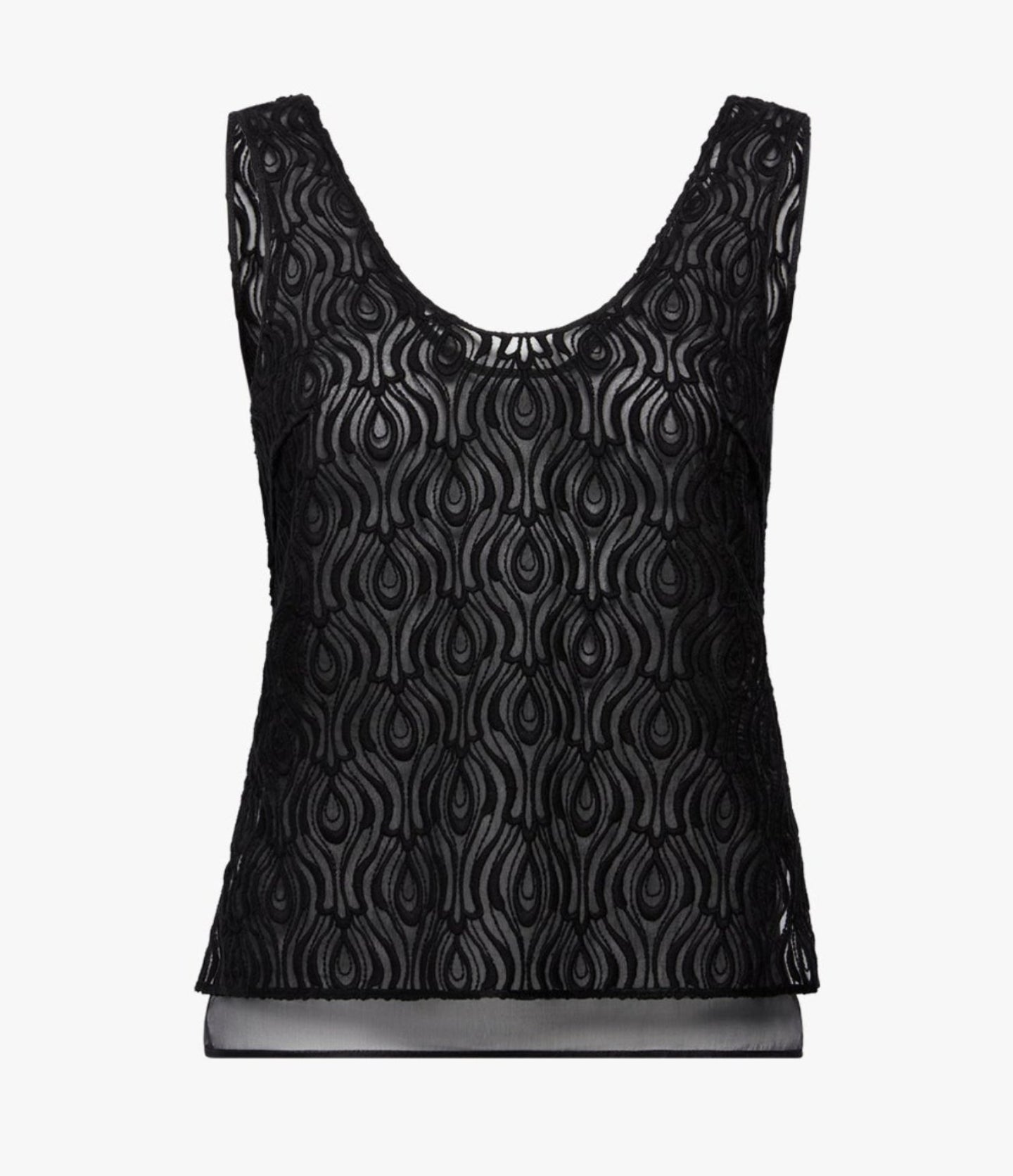 Another Tomorrow Silk Embroidered Top in Black – Silk Women's Top