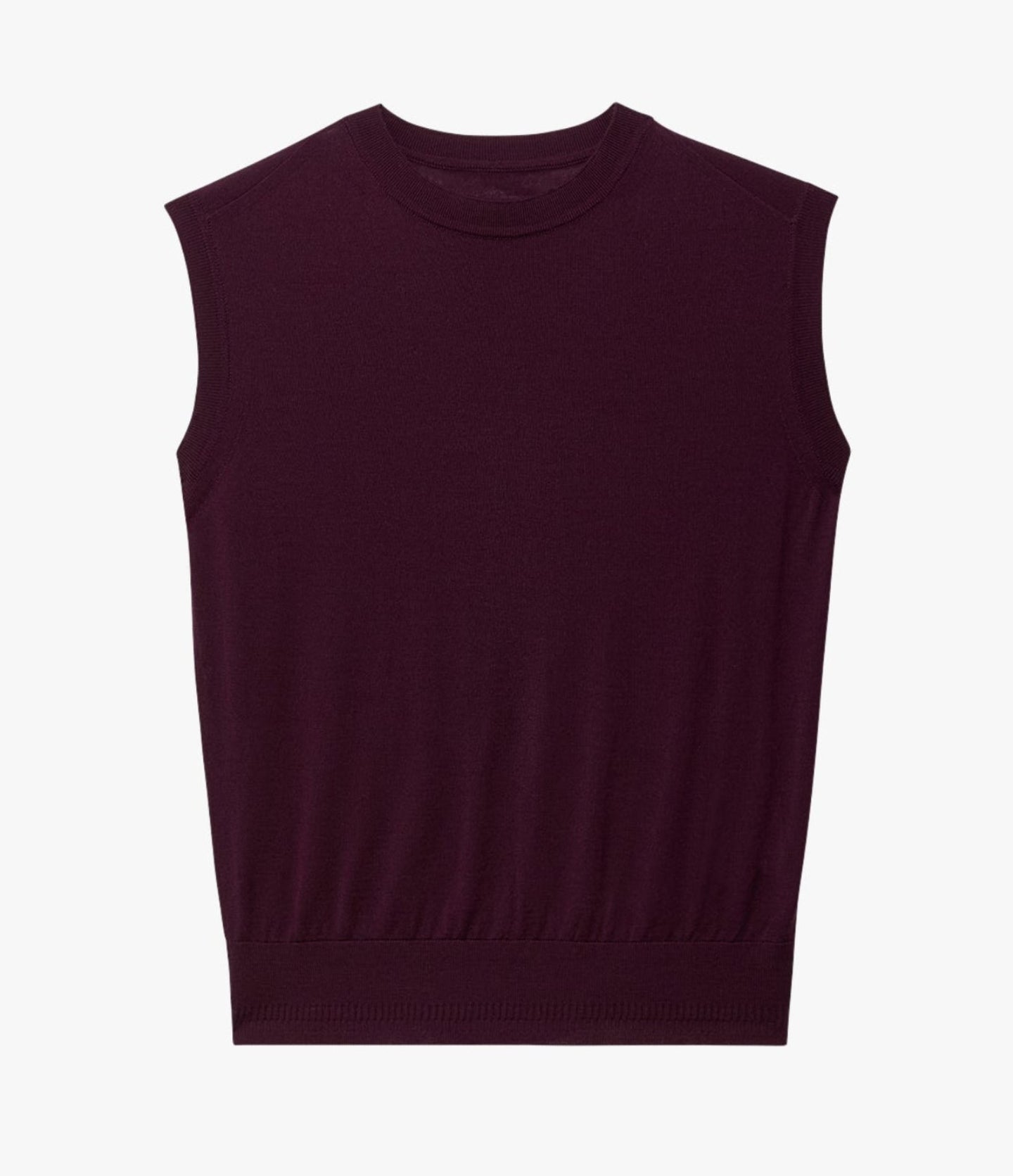 Another Tomorrow Featherweight Shell in Plum – Wool Women's Top