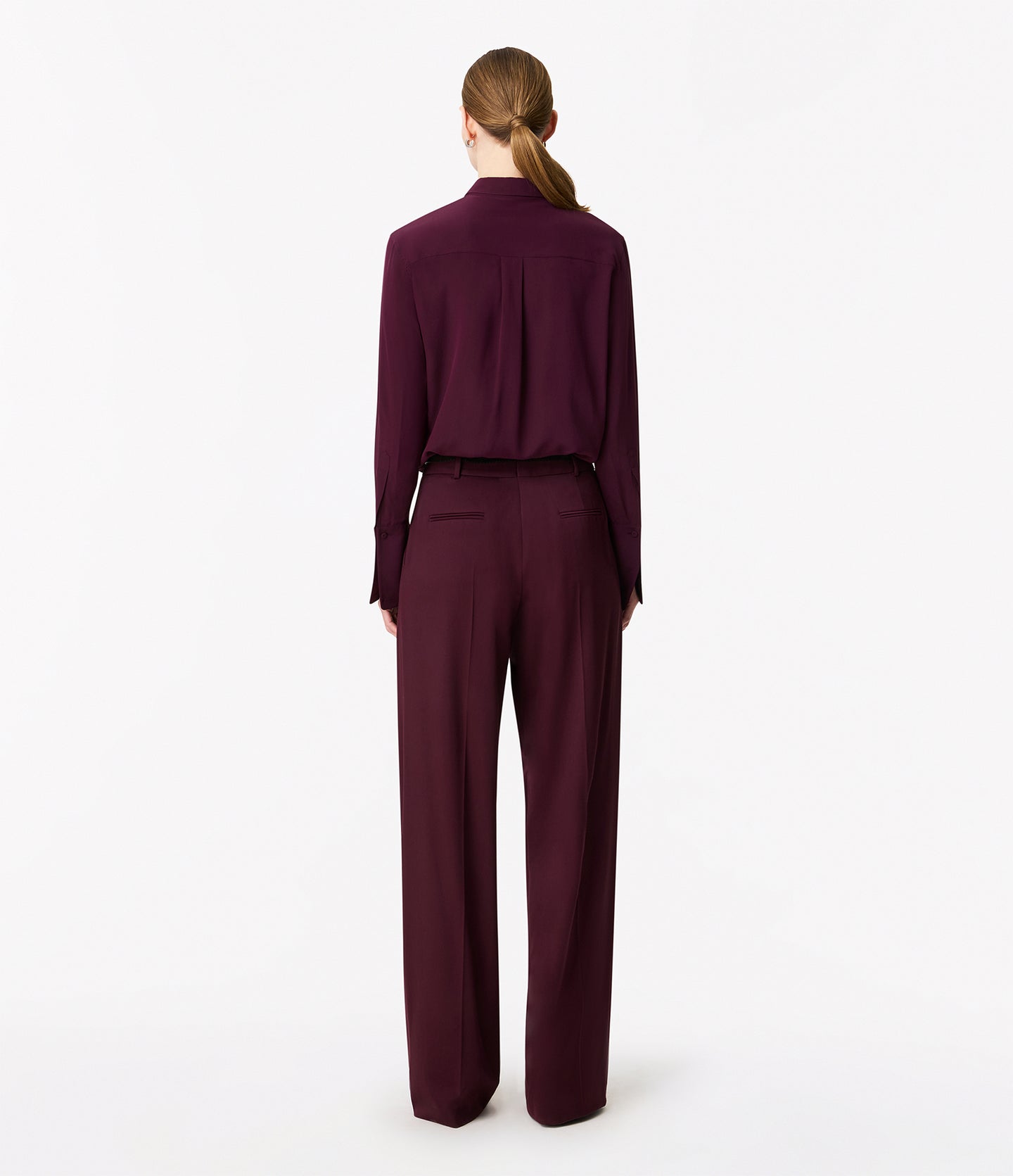 Another Tomorrow Silk Men's Shirt in Plum – Silk