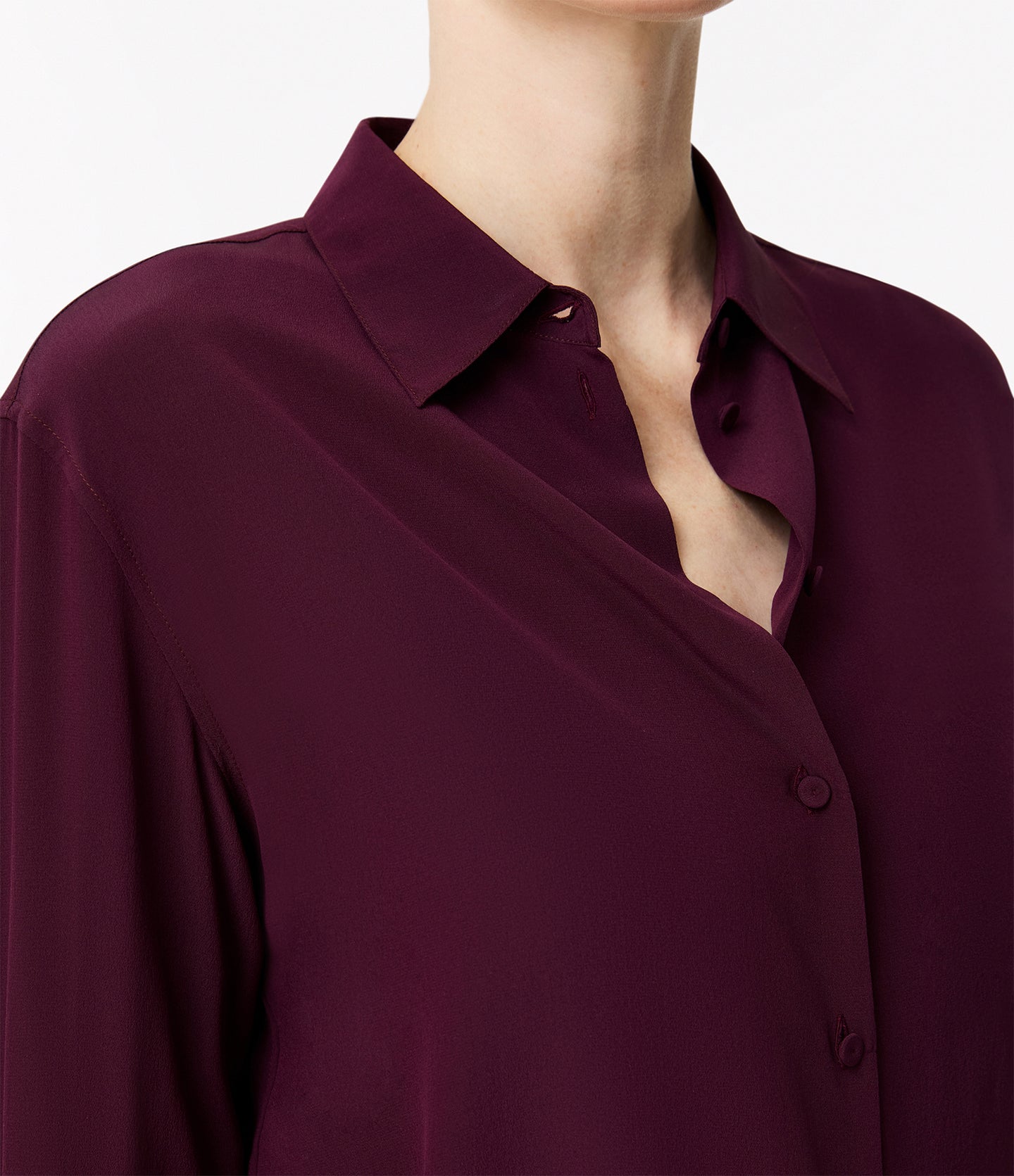 Another Tomorrow Silk Men's Shirt in Plum – Silk
